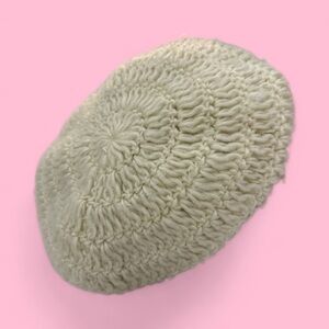Vintage Cream Hand Knit Beret